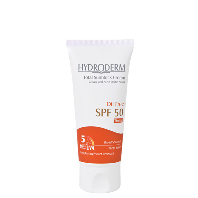 کرم ضد آفتاب فاقد چربی هیدرودرم با SPF50 حجم 50 گرم - بژ متوسط کرم ضد آفتاب فاقد چربی هیدرودرم با SPF50 حجم 50 گرم - بژ متوسط