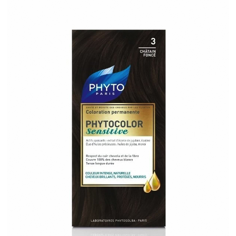 کیت رنگ مو فیتو مدل PhytoColor Sensitive حجم 60 میل شماره 3 - بلوطی تیره