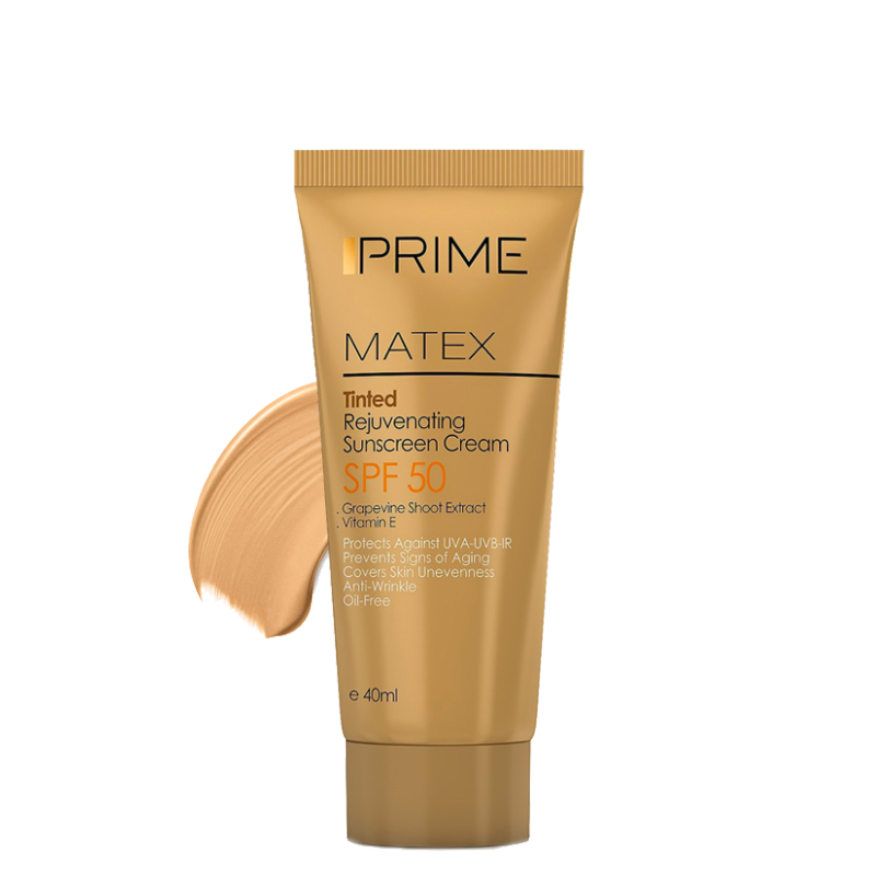 کرم ضد آفتاب جوان کننده پریم مدل Matex با SPF 50 حجم 40 میل - بژ کرم ضد آفتاب جوان کننده پریم مدل Matex با SPF 50 حجم 40 میل - بژ