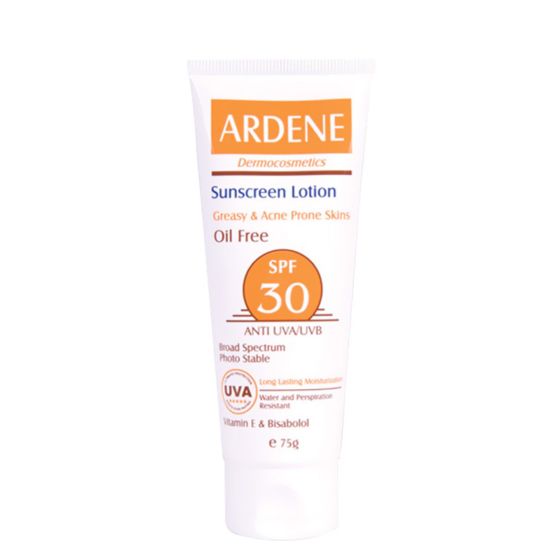 لوسیون ضد آفتاب فاقد چربی و ضد آب آردن با SPF 30 حجم 75 گرم لوسیون ضد آفتاب فاقد چربی و ضد آب آردن با SPF 30 حجم 75 گرم
