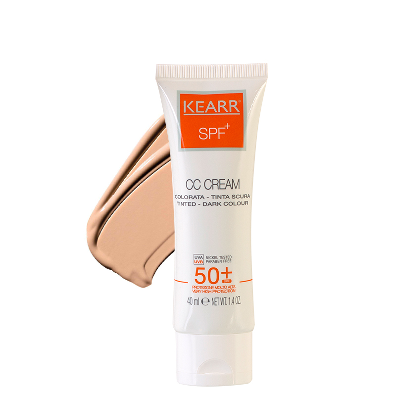 150 میل کرم ضد آفتاب رنگی کِ آر مناسب پوست های چرب با +SPF50 حجم 40 میل - رنگ تیره