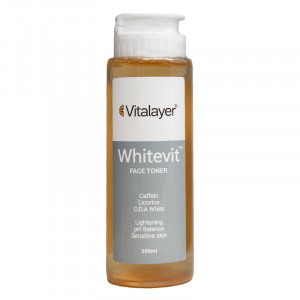 تونر پاک کننده ویتالیر مدل Whitevit مناسب پوست کدر و مستعد لک حجم 200 میل