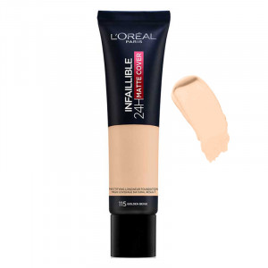کرم پودر لورال پاریس مدل Infallible Matte Cover 24hr حجم 30 میل شماره 115 - رنگ Golden Beige
