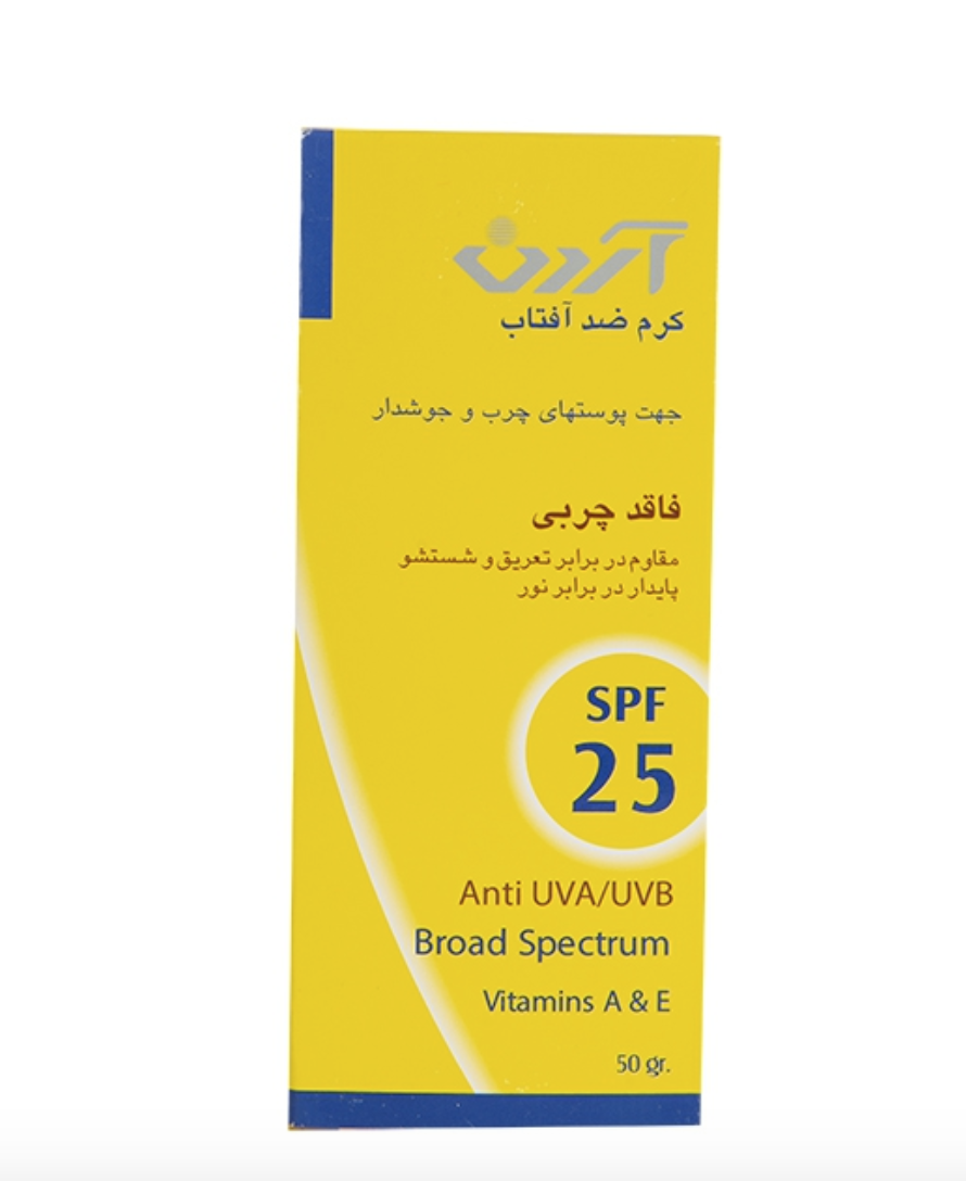 کرم ضد آفتاب فاقد چربی ضد آب آردن با SPF 25 حجم 50 میل کرم ضد آفتاب فاقد چربی ضد آب آردن با SPF 25 حجم 50 میل
